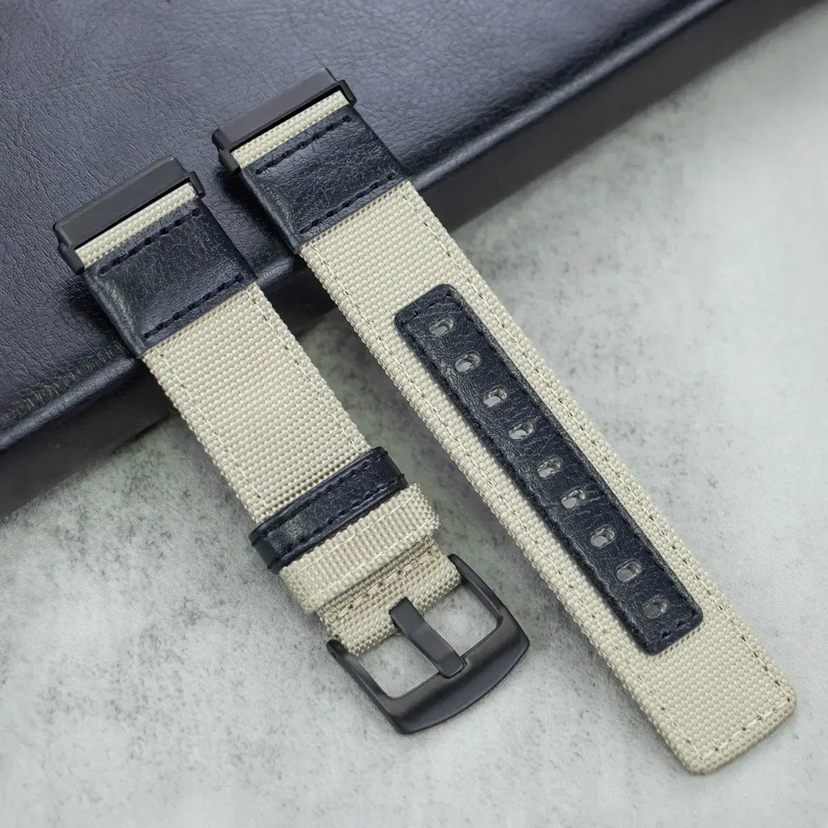 Fitbit Versa & Sense Nylon-Lederarmband – Vielseitiger Stil