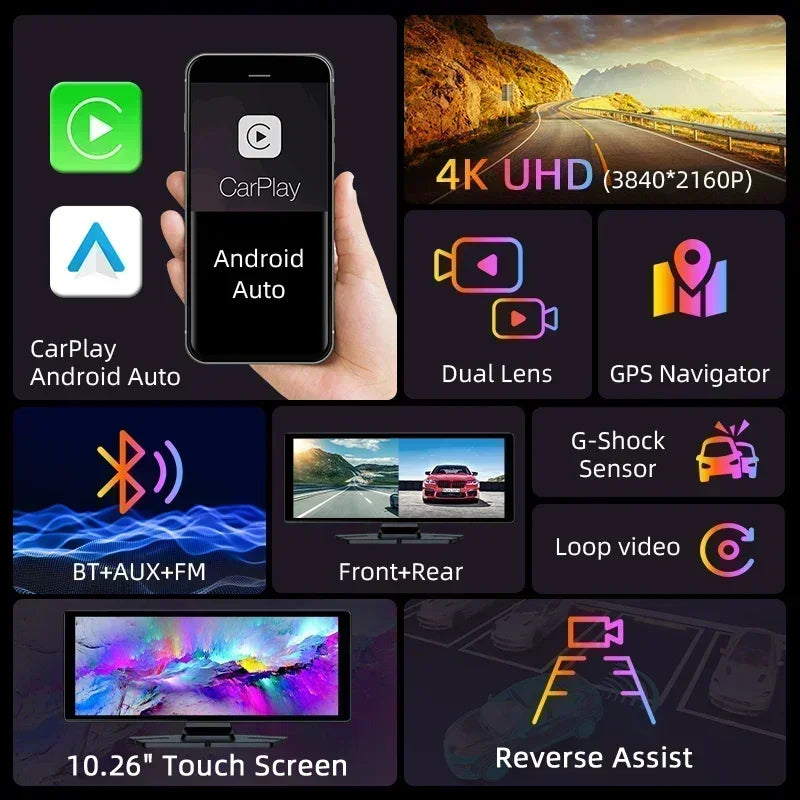 Srnubi 10.26-Inch CarPlay & Android Auto Screen – T322/T333 Options