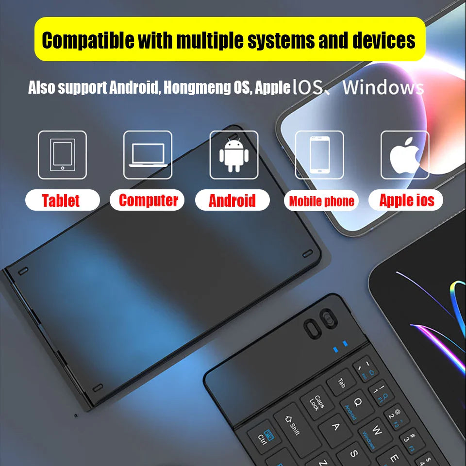 HKYC Wireless Bluetooth & 2.4G Keyboard and Mouse Set – Foldable, Ergonomic, Multi-Device