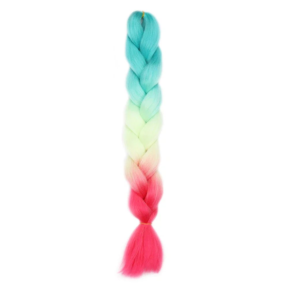 AZQUEEN 24 Inch Jumbo Braids Extensions Synthetic Braiding Hair Afro Ombre Color kanekalon Hair for Children Braid