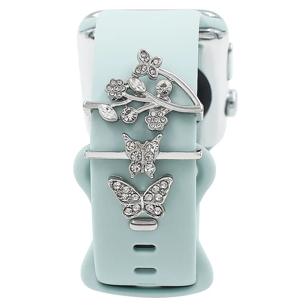 Breloques décoratives en métal pour bracelets d'Apple Watch