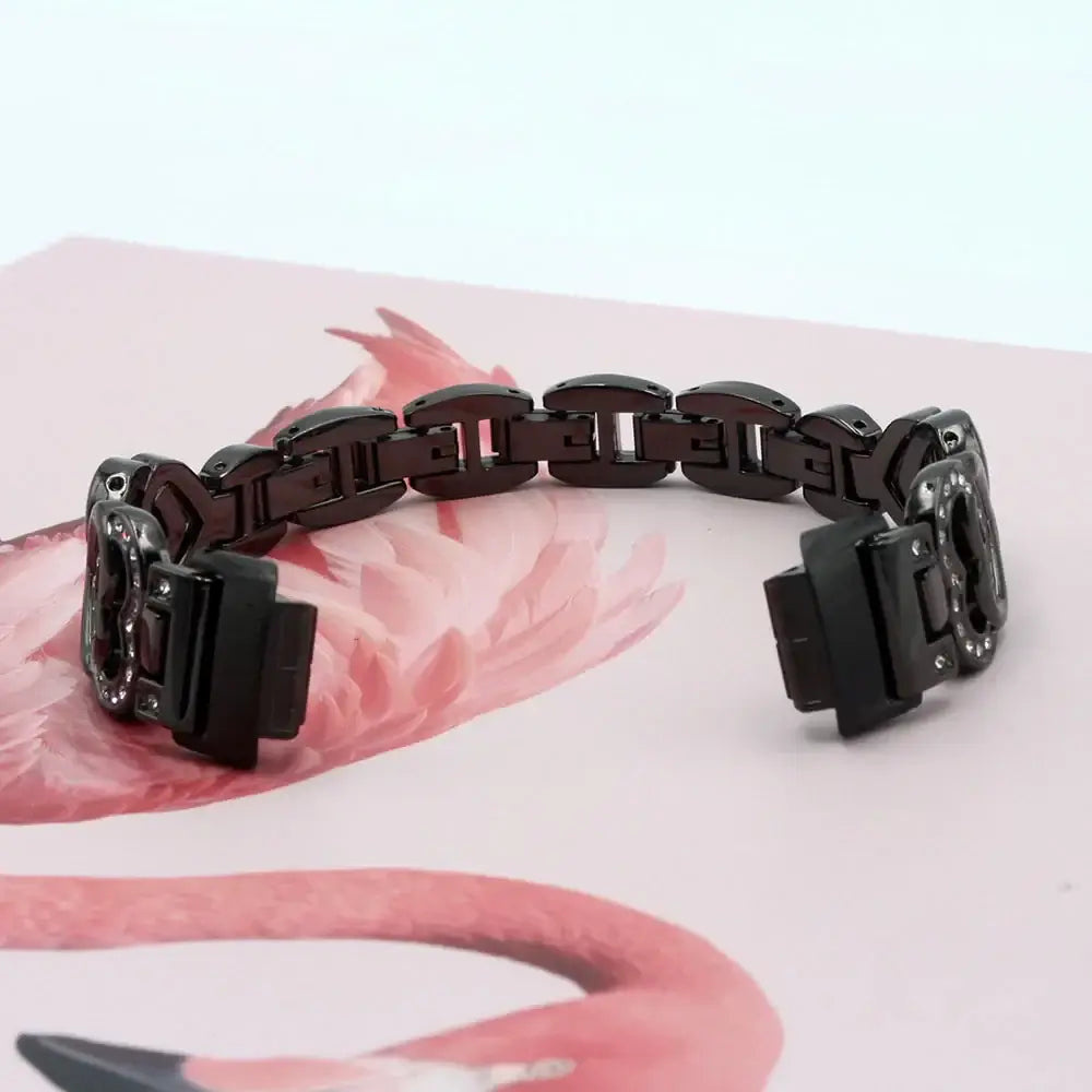 Bracelet Fitbit Inspire 3 en acier, motif cœur – Élégant bracelet en acier inoxydable