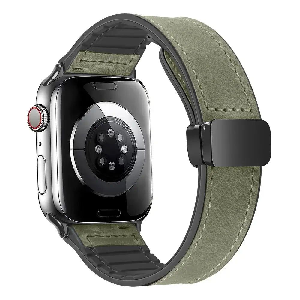 Apple Watch Armband aus echtem Leder – Stylisches Magnetverschlussband