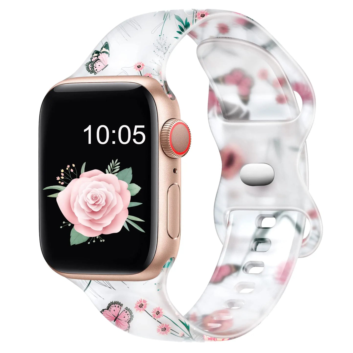 Apple Watch Silikonarmband – Blumenmuster – Weich und bequem
