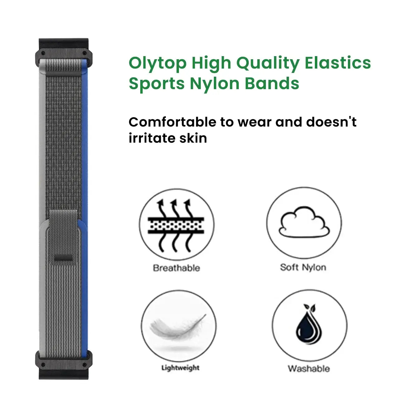 Garmin Nylon Velcro Strap - QuickFit Breathable Design