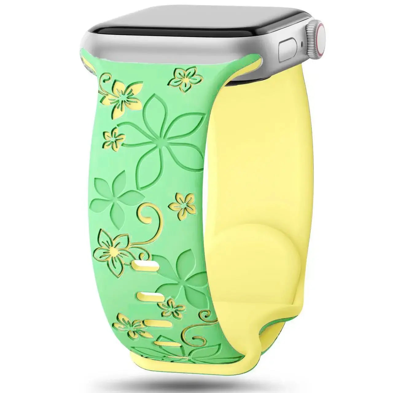 Apple Watch Silikonarmband – Robuster Riemen mit Blumendesign
