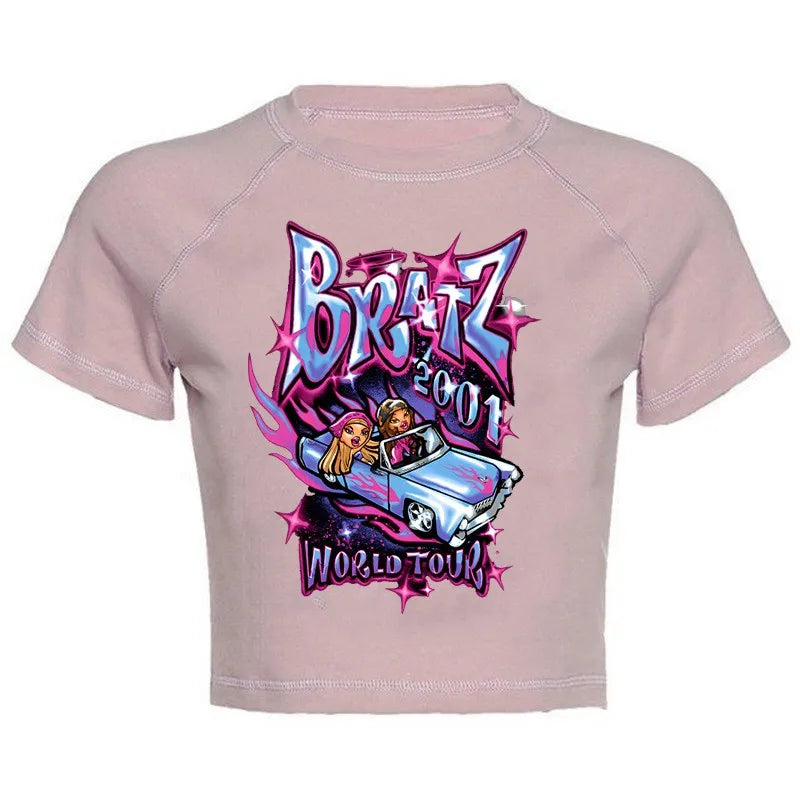 Women's Y2K Gothic Cartoon Print T-Shirt Trendy
