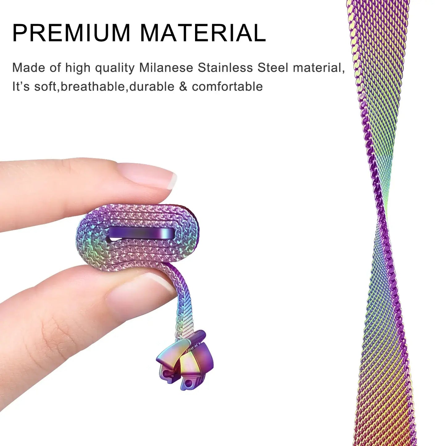 Bracelet Milanais Aimanté en Acier Inoxydable Fitbit Inspire 2, 1, HR