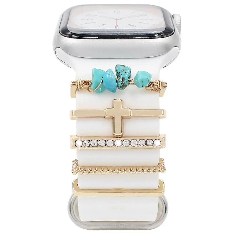 Breloques décoratives en métal pour bracelets d'Apple Watch