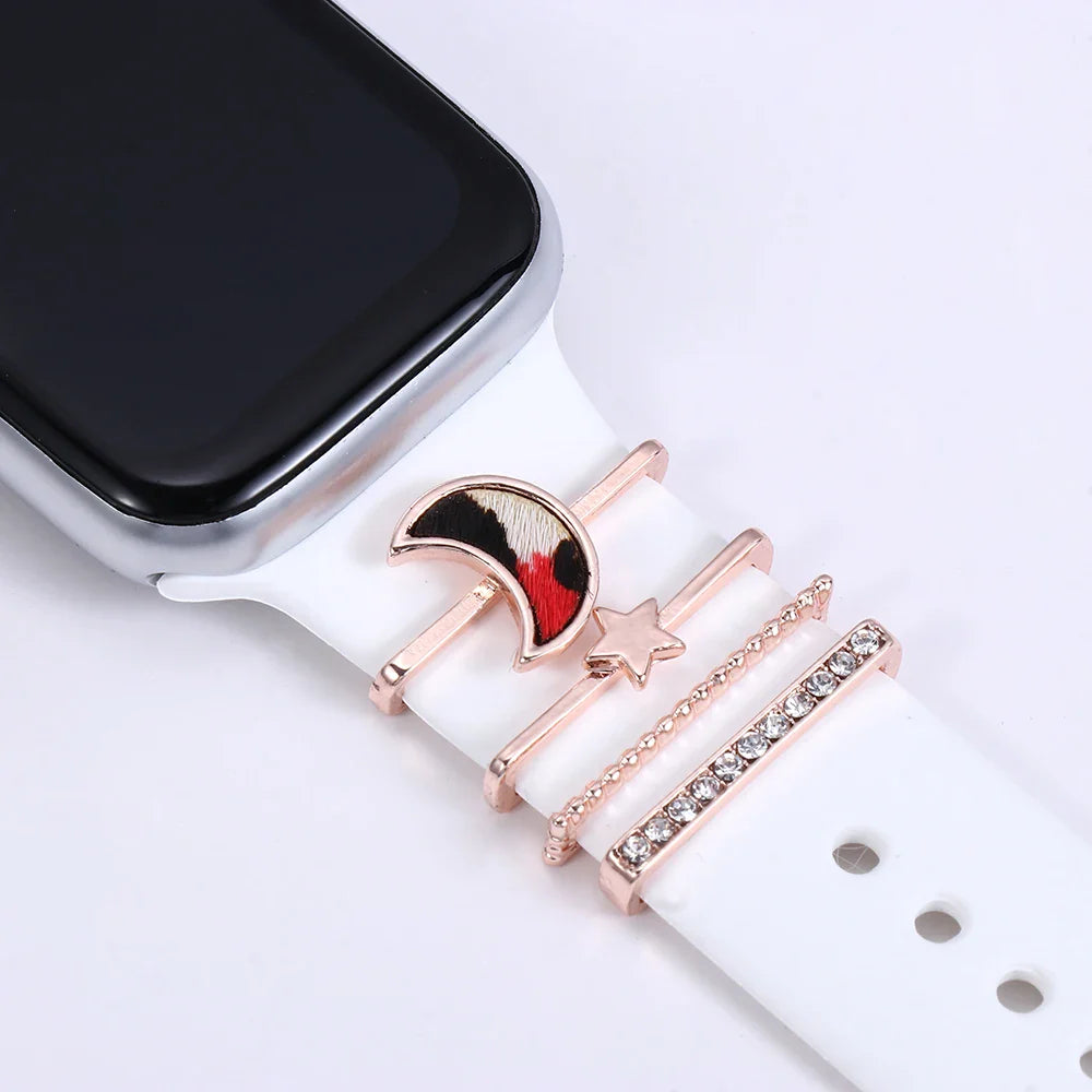 Breloques décoratives en métal pour bracelets d'Apple Watch