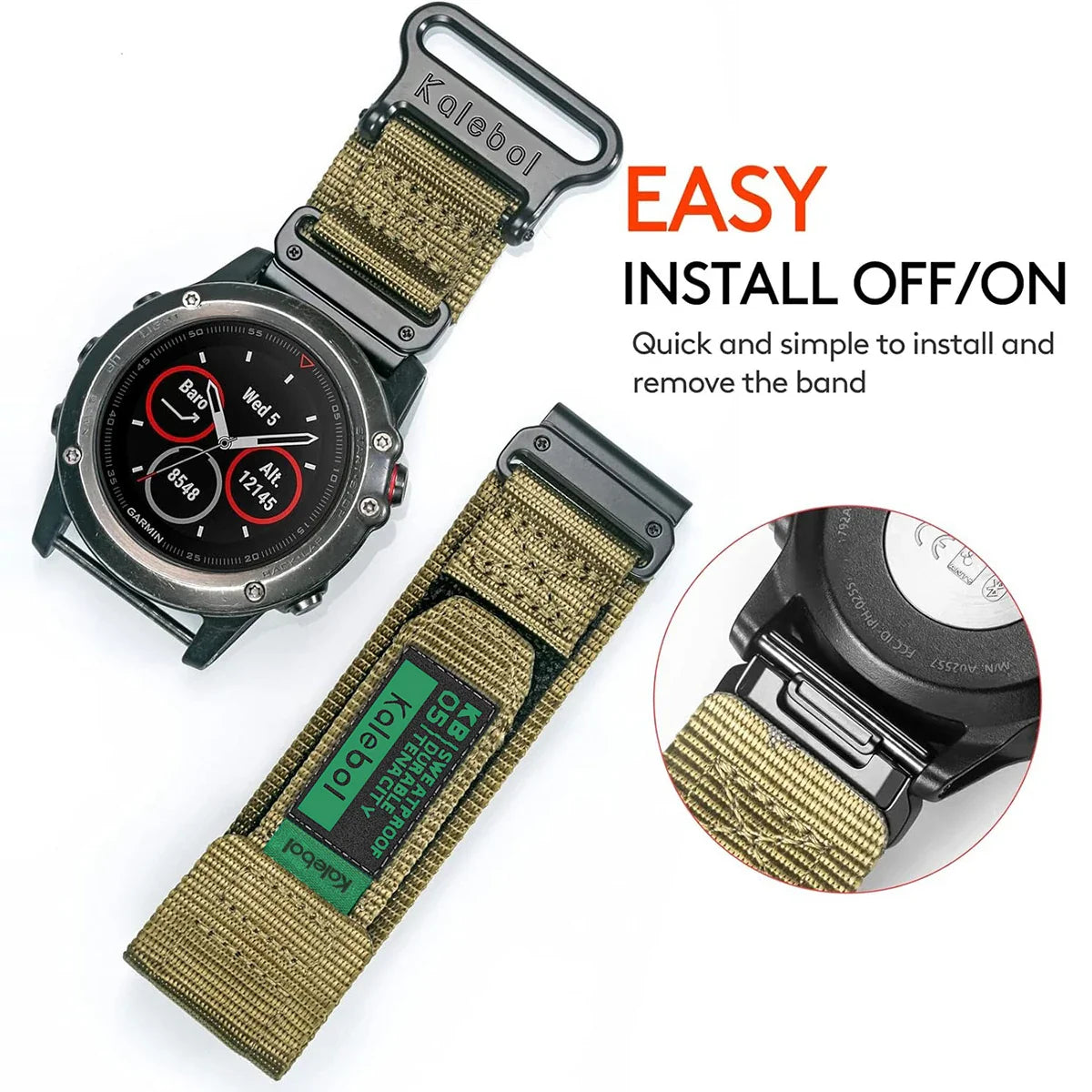 Bracelet en nylon Garmin - Bracelet de sport tactique respirant
