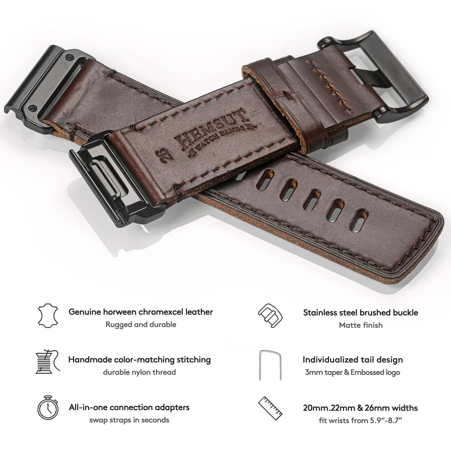 Garmin Soft Leather Band – Premium-Armband