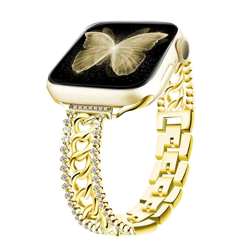 Apple Watch Band mit Strass-Kette – Armband mit Strass-Schleife