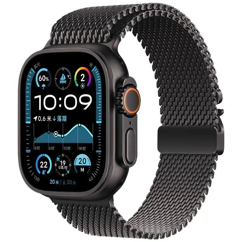 Bracelet Apple Watch en titane maille milanaise – Élégant et durable