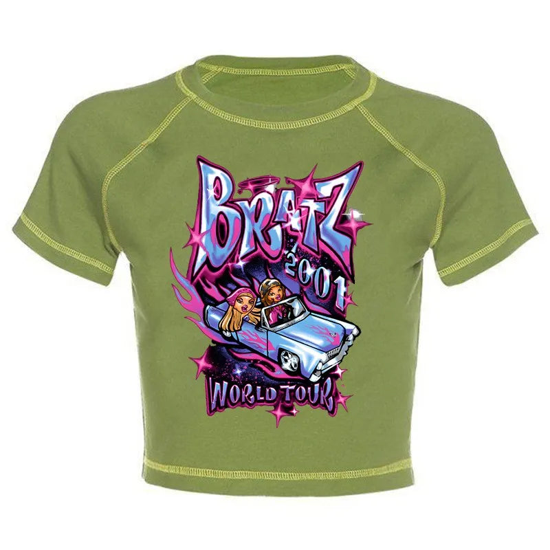 Women's Y2K Gothic Cartoon Print T-Shirt