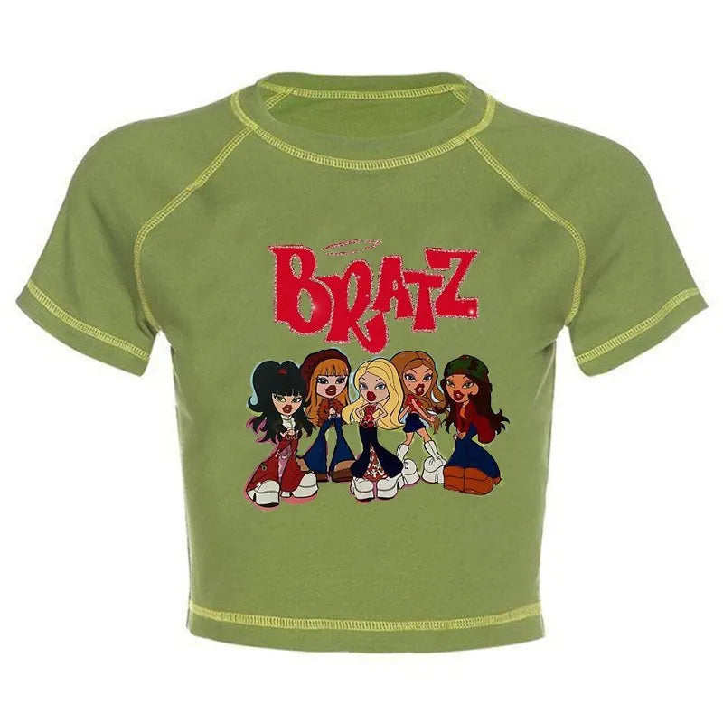 Women's Y2K Gothic Cartoon Print T-Shirt Trendy