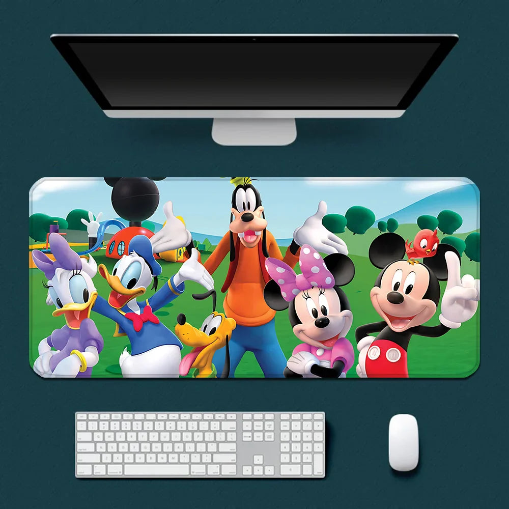 Cute Anime Mickey Minnie Mousepad HD Printing Computer Gamers Locking Edge Non-slip Mouse Pad XXL90x40cm Keyboard PC Desk Pad