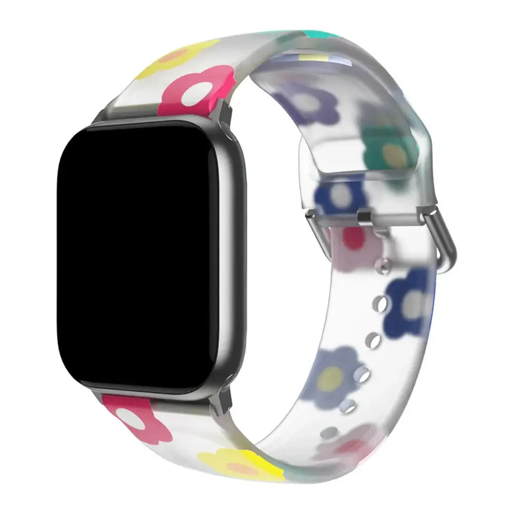 Apple Watch Silikonarmband – Buntes Blumenmusterarmband