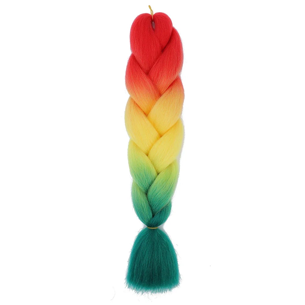 AZQUEEN 24 Inch Jumbo Braids Extensions Synthetic Braiding Hair Afro Ombre Color kanekalon Hair for Children Braid