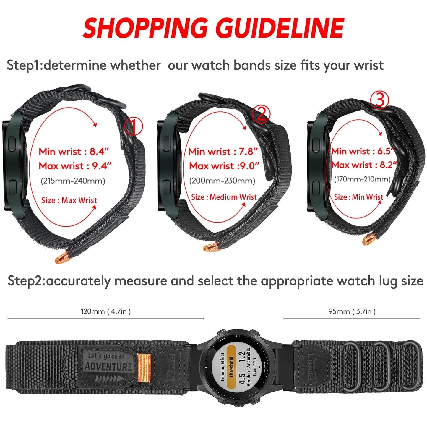 Garmin Robustes Nylonarmband – Langlebiges Design