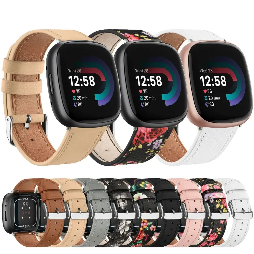 Bracelet en cuir Fitbit Versa et Sense - Design élégant et durable