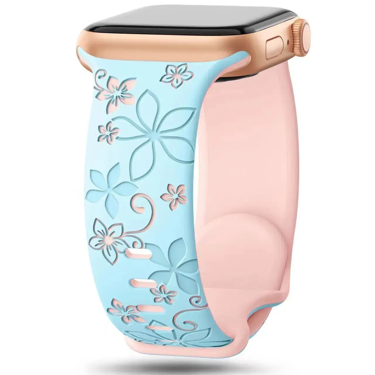Apple Watch Silikonarmband – Robuster Riemen mit Blumendesign