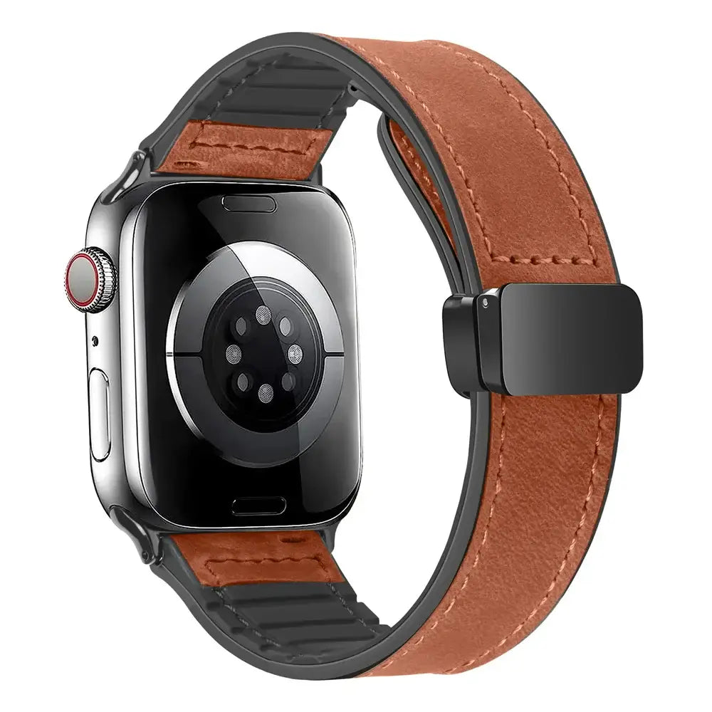 Apple Watch Armband aus echtem Leder – Stylisches Magnetverschlussband