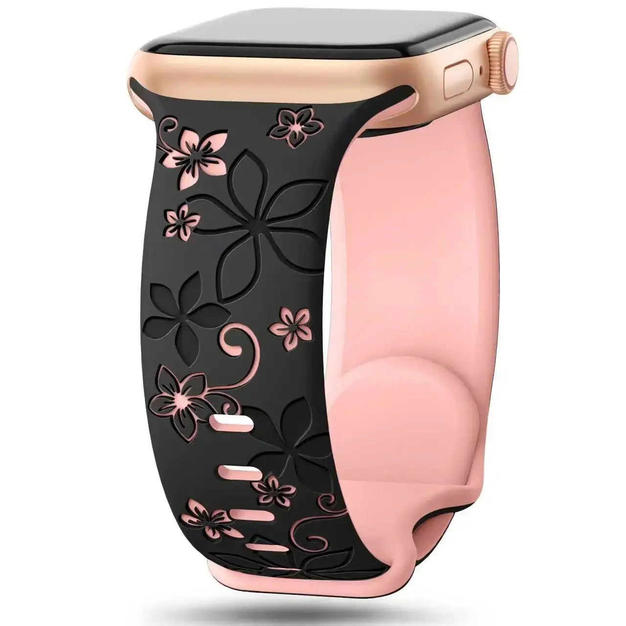 Apple Watch Silikonarmband – Robuster Riemen mit Blumendesign