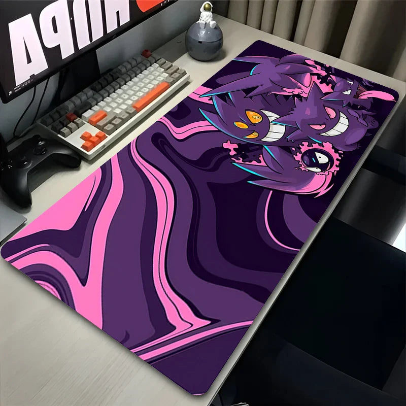 Colorful Gaming Keyboard Rug Laptop Japan Cool Anime Mouse Pad XXL Black P-pokemonS Desk Mat PC G-gengar Gamer Cabinet Mousepad