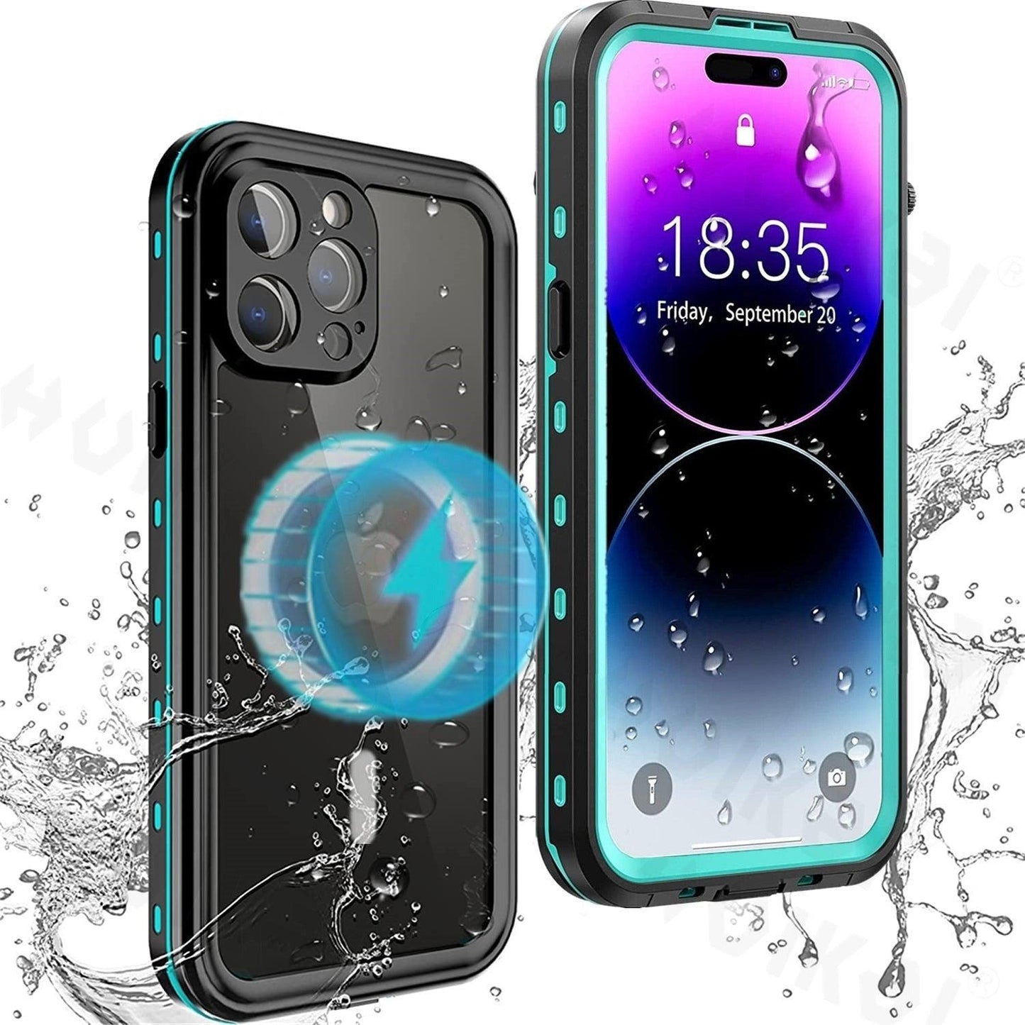 Waterproof Case For iPhone 14 Pro Max 14 Pro iPhone 13 Pro Max Protector Full Body Protective Dustproof Magnetic Phone Case Waterproof 360 Degree All-Round Protection with Built-in Screen Protector Outdoor Transparent  Shockproof Case