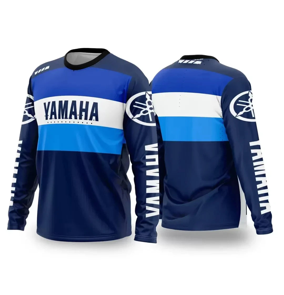 Summer YAMAHA Men Women Motorcycle Riding Suit Loose Breathable Quick Drying Off-Road Racing Suit Long Sleeved Sports T-Shirt