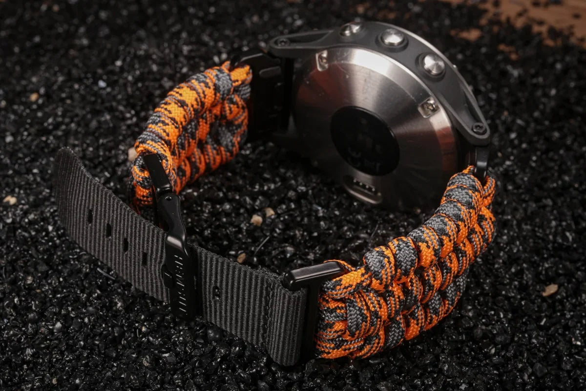 Bracelet de montre Garmin en paracorde - Conception sport durable