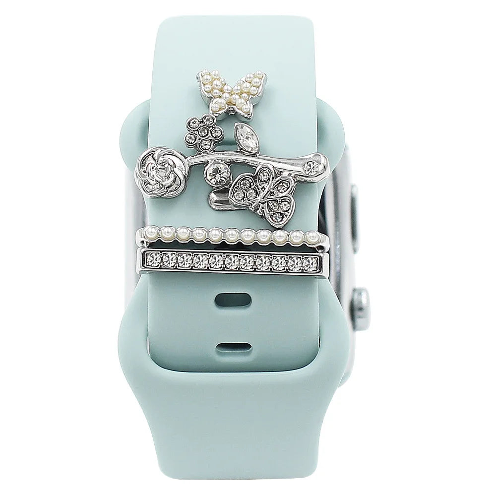 Breloques décoratives en métal pour bracelets d'Apple Watch