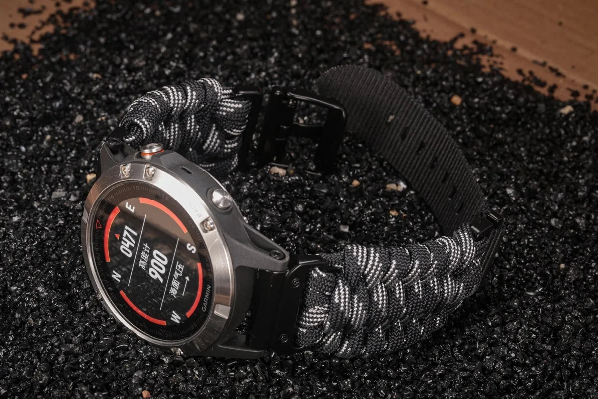 Bracelet de montre Garmin en paracorde - Conception sport durable