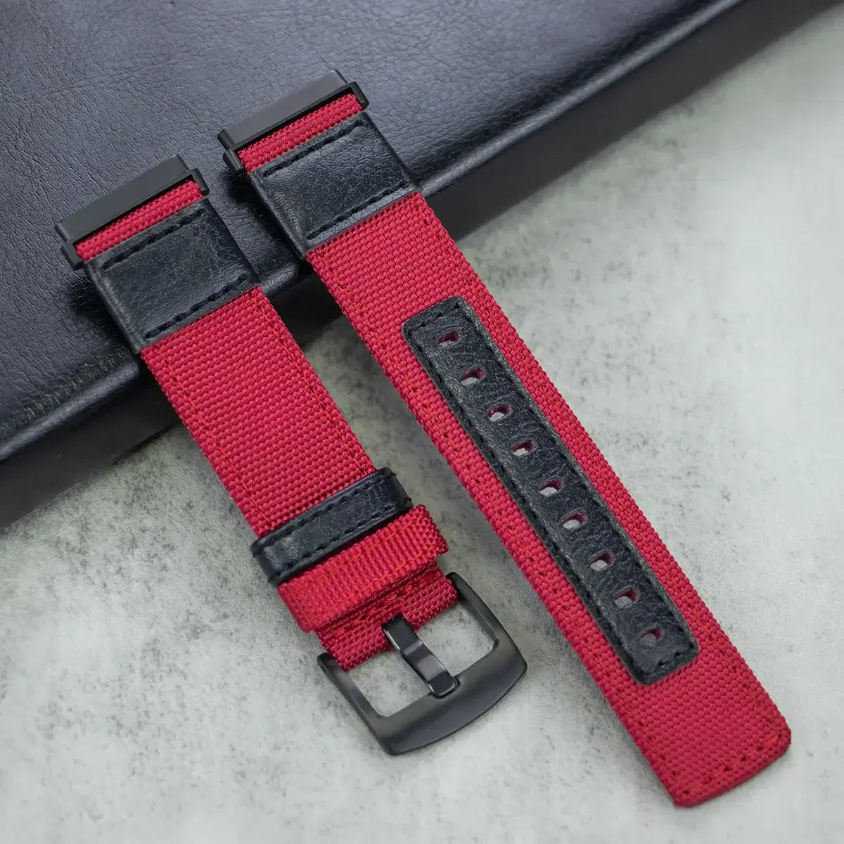Fitbit Versa & Sense Nylon-Lederarmband – Vielseitiger Stil