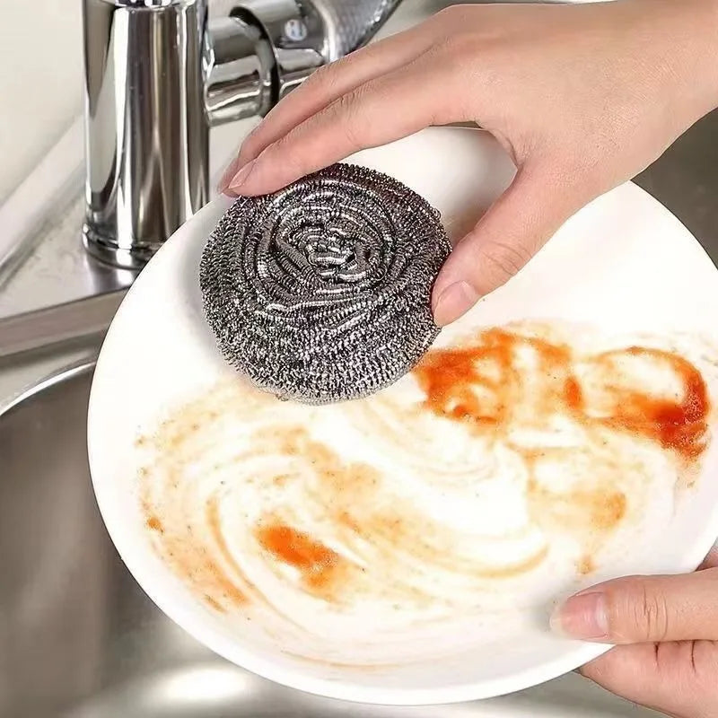 Steel Wire Scrubbing Balls – Kitchen Pot, Pan & Dish Cleaner | Oil & Rust Remover