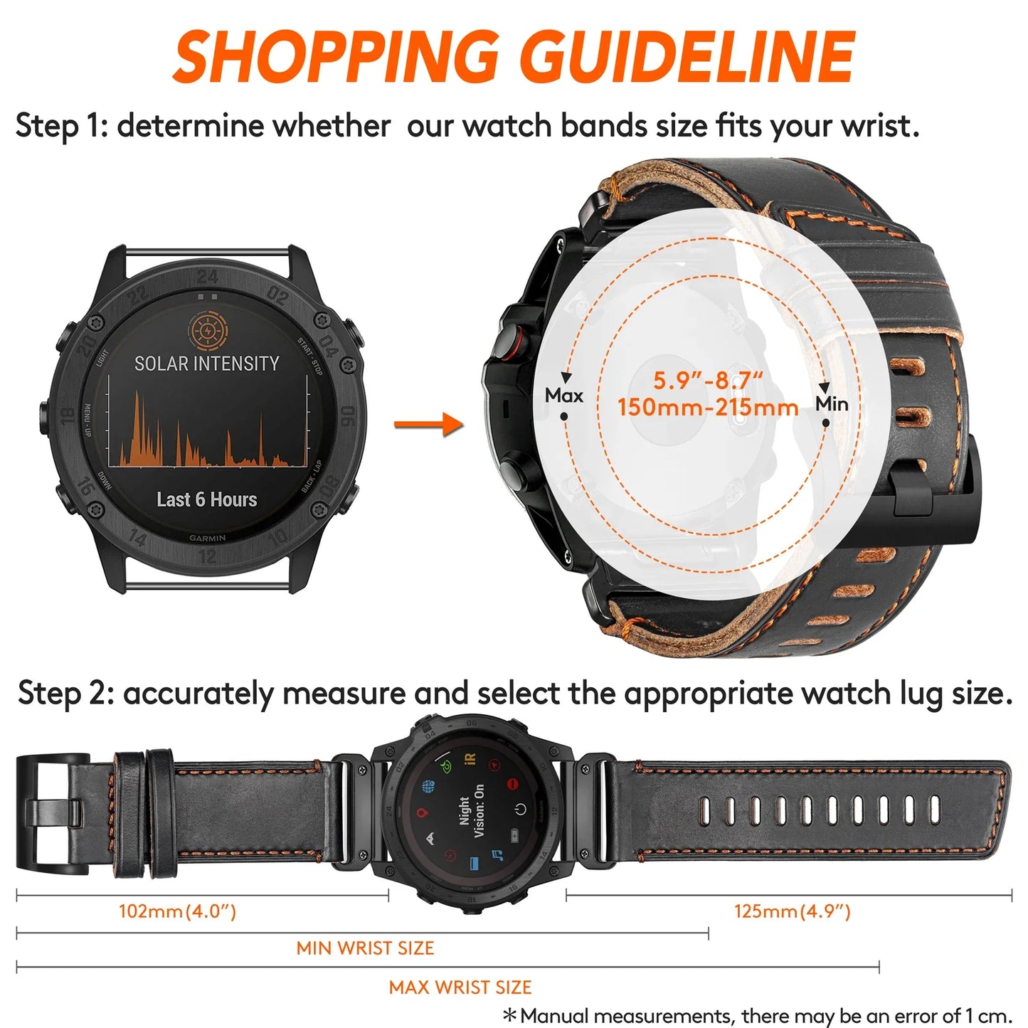 Garmin Soft Leather Band – Premium-Armband