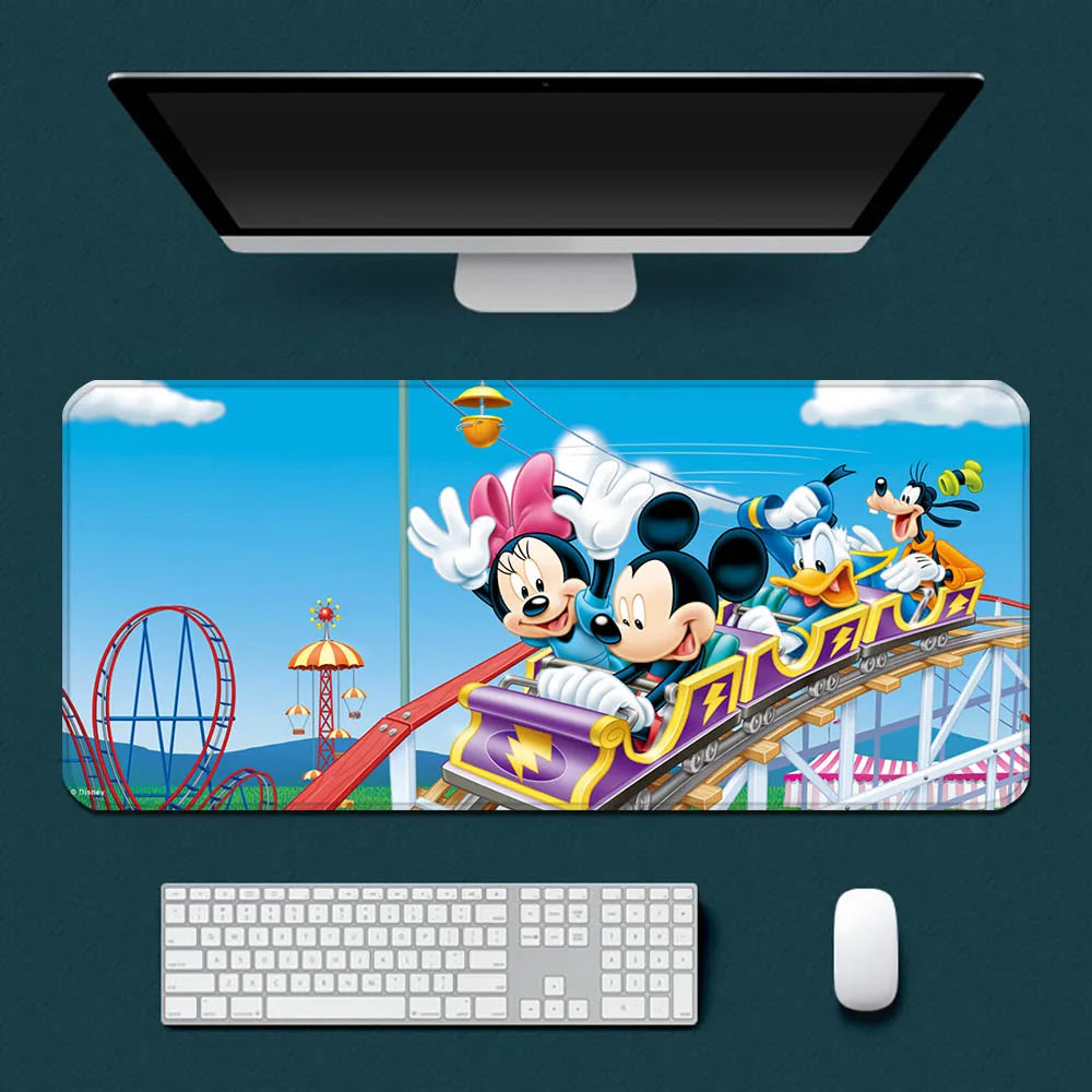 Cute Cartoon Mickey Minnie Mousepad HD Printing Computer Gamers Locking Edge Non-slip Mouse Pad XXL90x40cm Keyboard PC Desk Pad