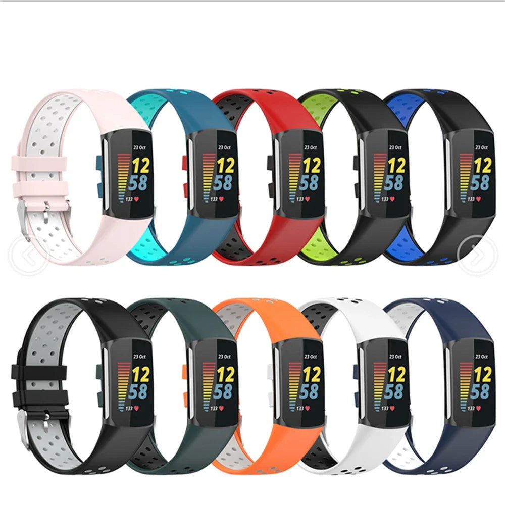 Fitbit Charge 5 6 Silikonarmband - Atmungsaktives Sportarmband