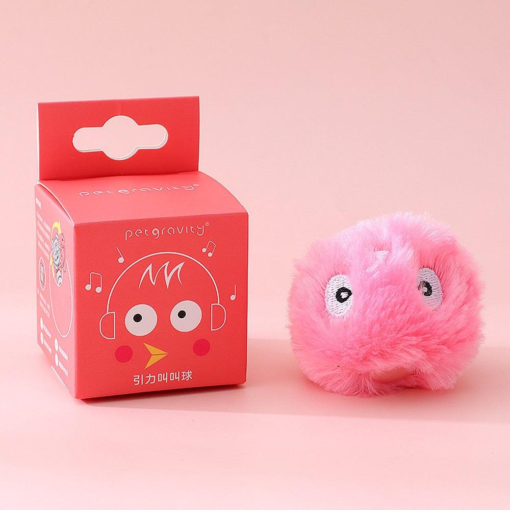 Smart Fluffy Plush Cat Ball Toys Interactive Chirping Balls Cat Kicker Toys 3 Lifelike Sounds Fun Kitty Kitten Toys  Interactive Electric Cat Ball with Sound