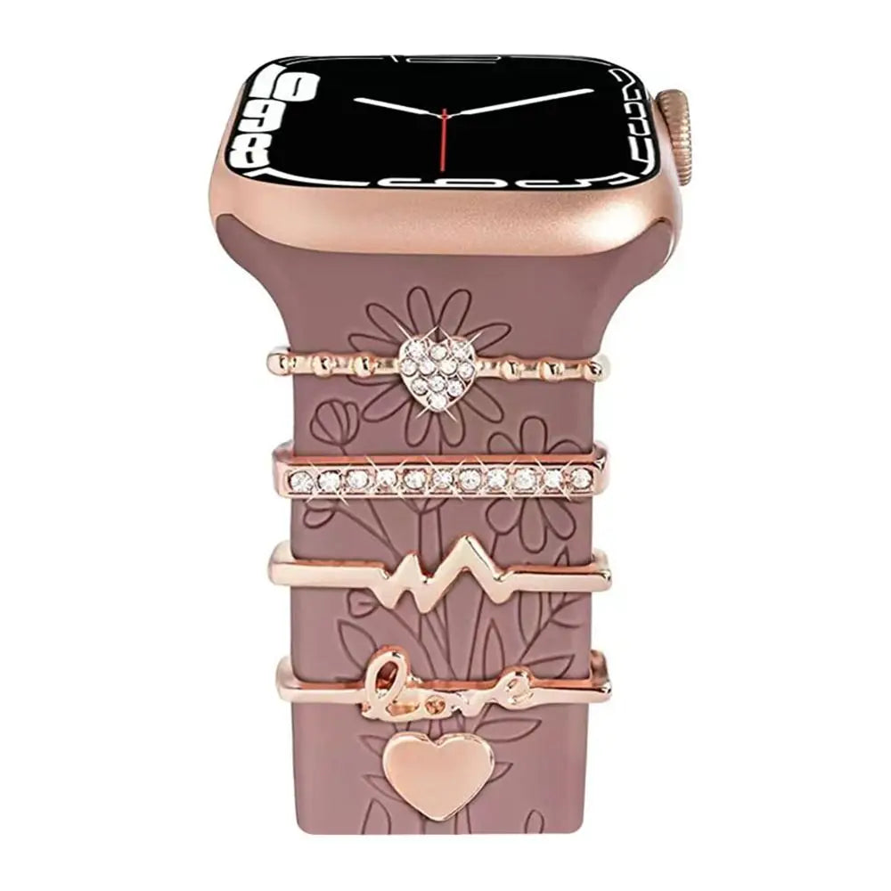 Breloques décoratives en métal pour bracelets d'Apple Watch