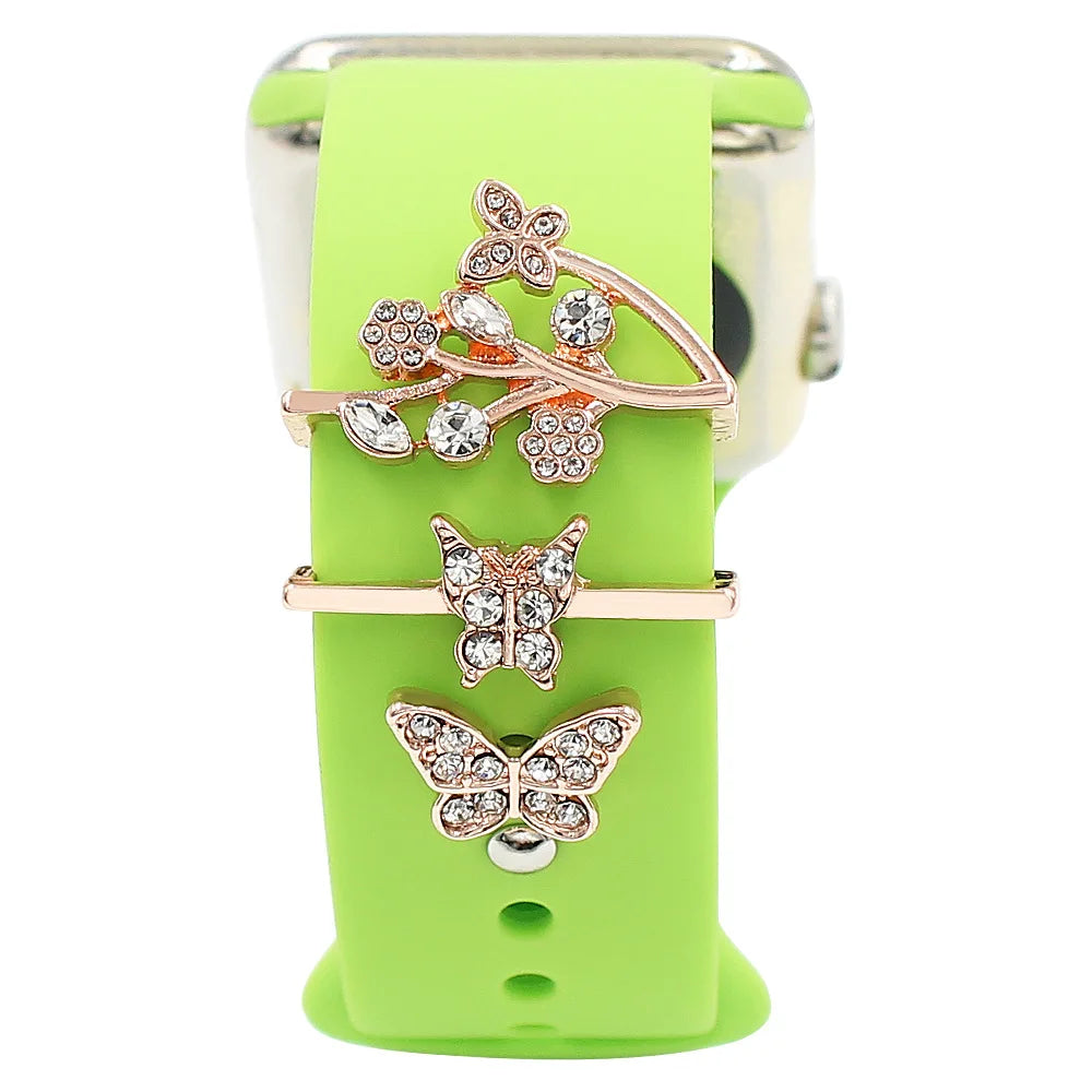 Breloques décoratives en métal pour bracelets d'Apple Watch