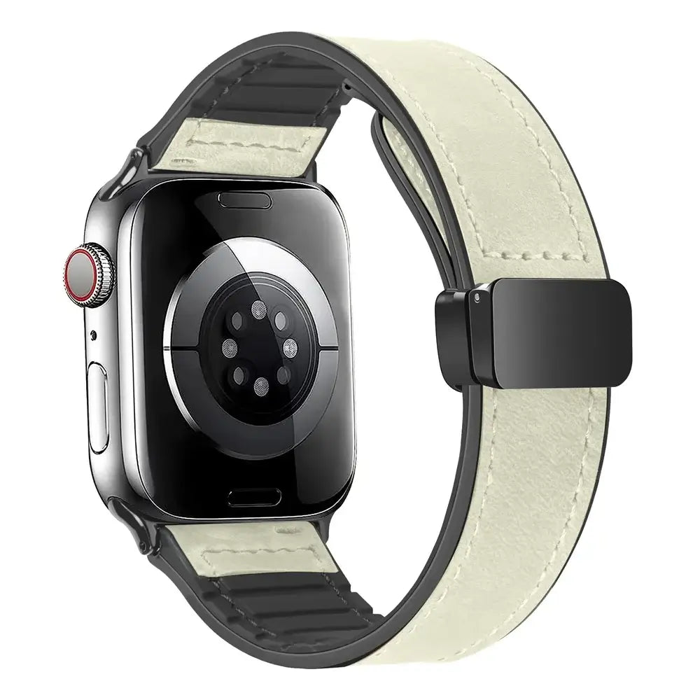 Apple Watch Armband aus echtem Leder – Stylisches Magnetverschlussband