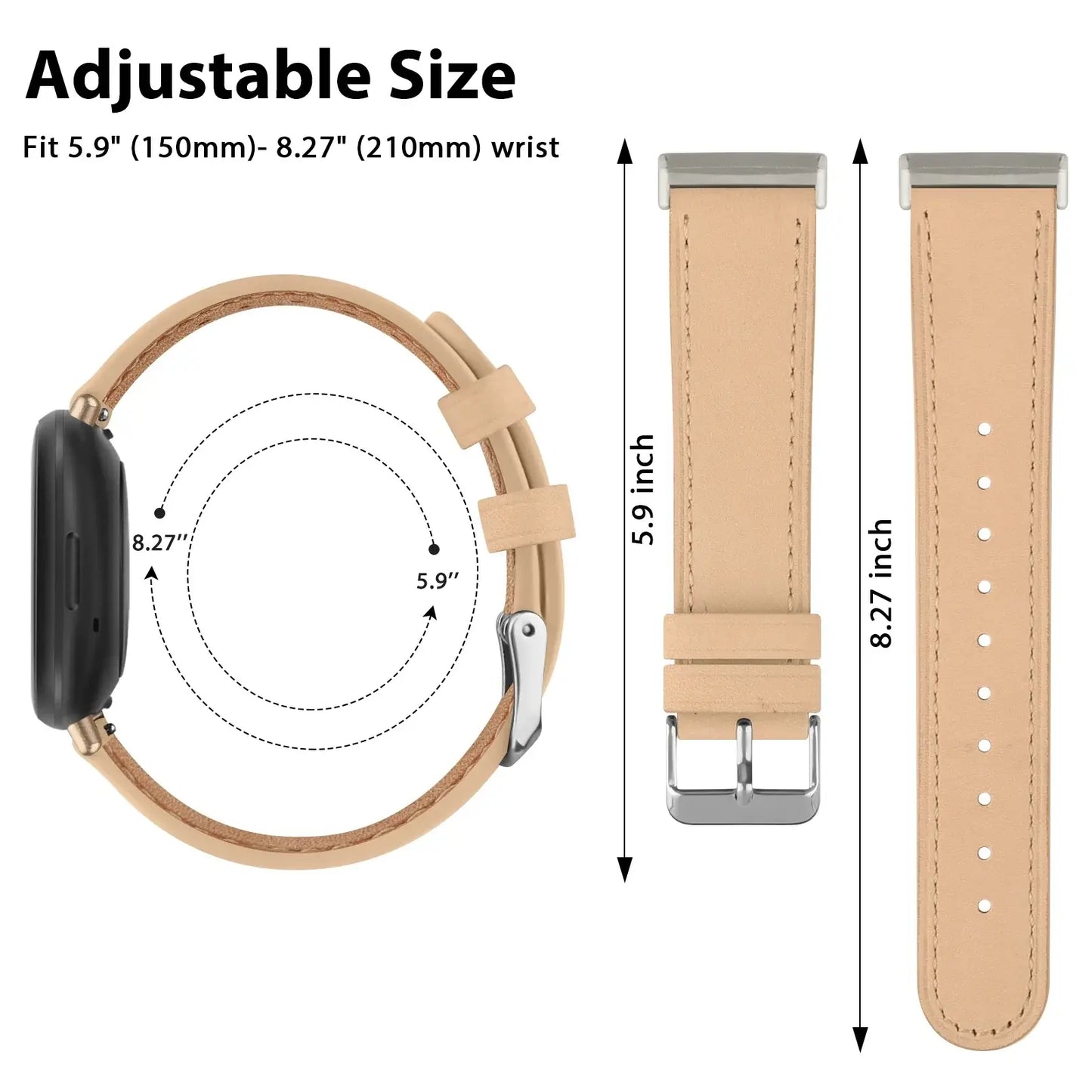 Bracelet en cuir Fitbit Versa et Sense - Design élégant et durable