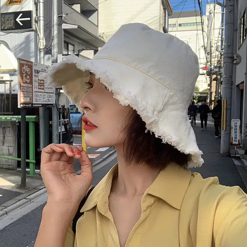 Unisex Tassel Cotton Bucket Hat