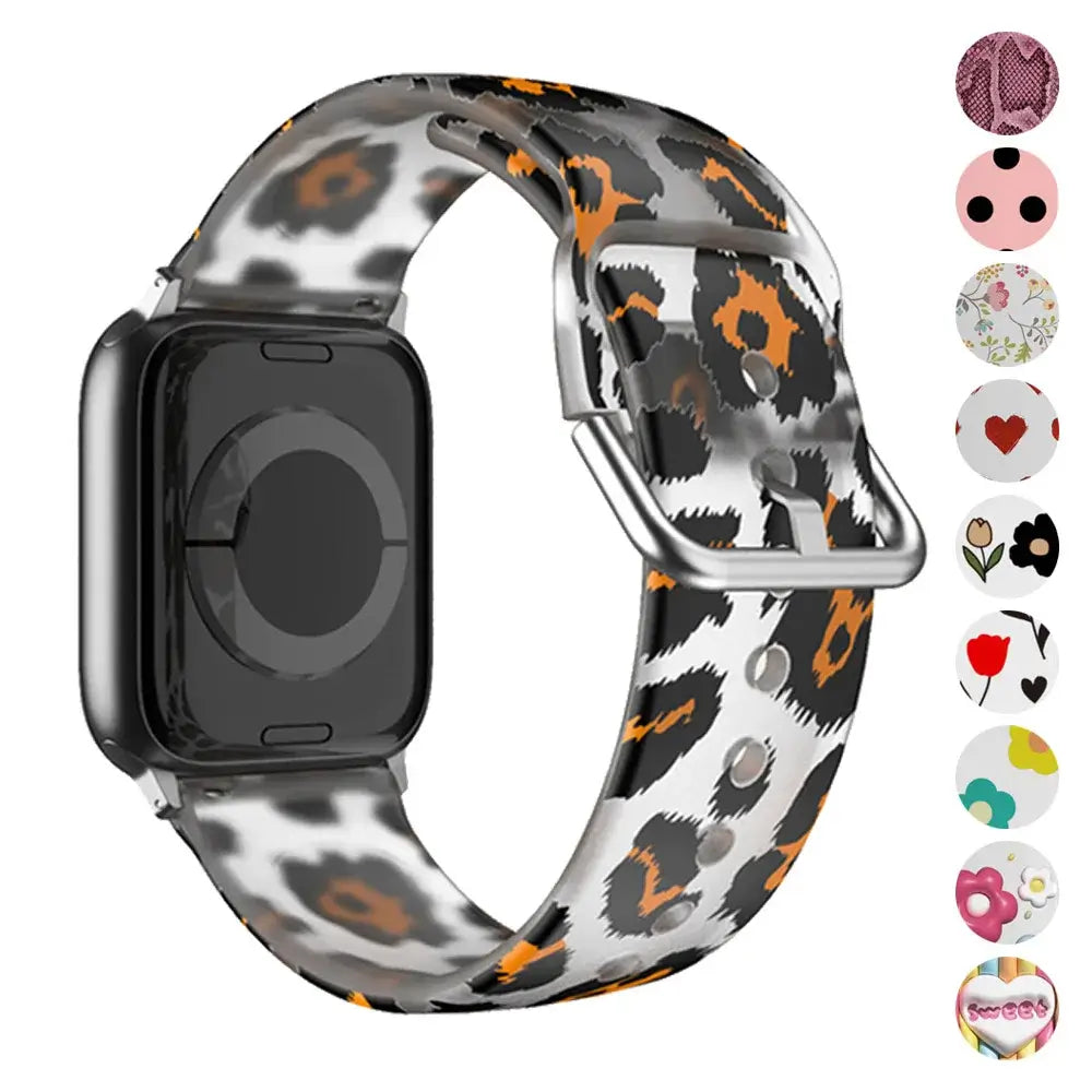 Apple Watch Silikonarmband – Buntes Blumenmusterarmband
