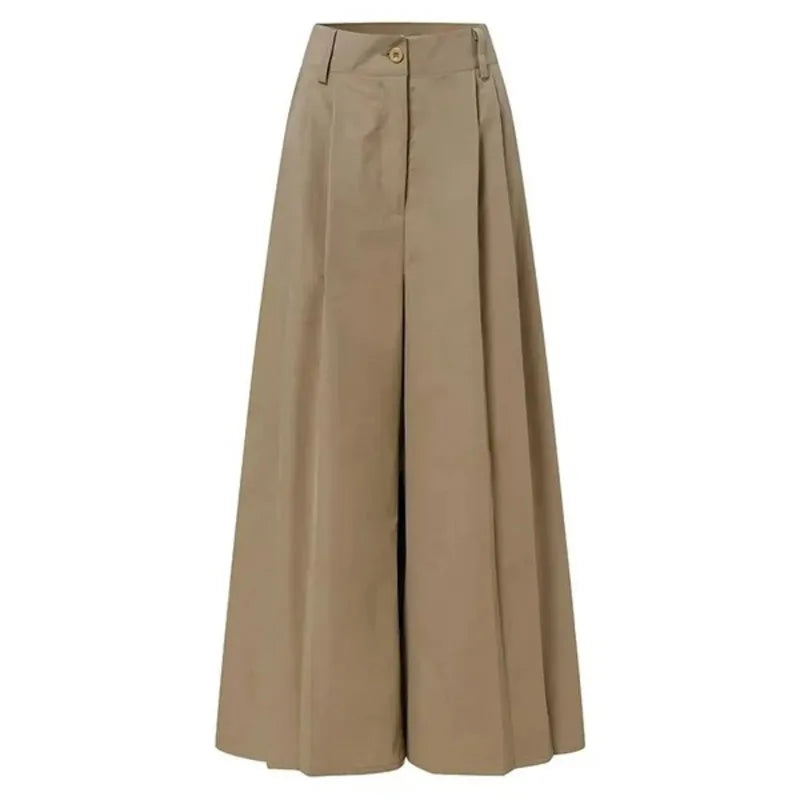 Women’s 2026 Summer Autumn Palazzo Pants - Printed Cropped Cotton Baggy Trousers with Pockets