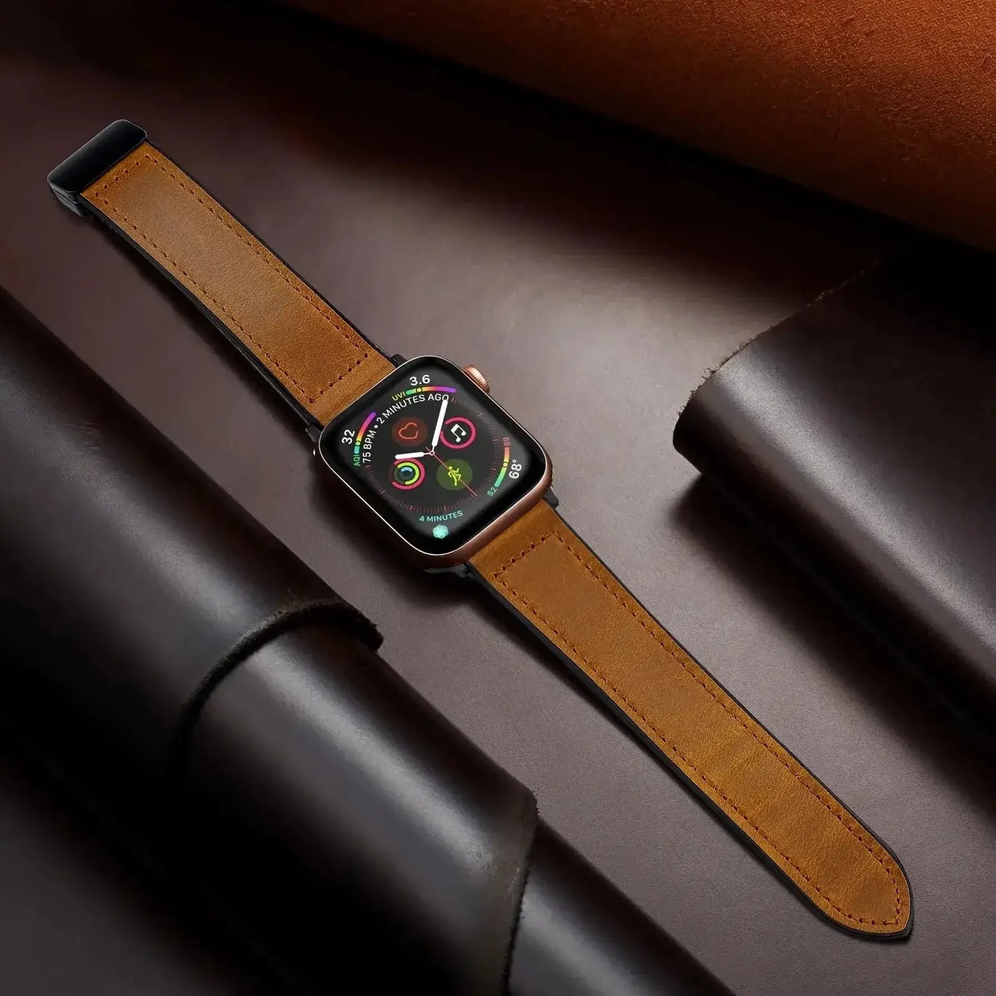 Apple Watch Armband aus echtem Leder – Stylisches Magnetverschlussband