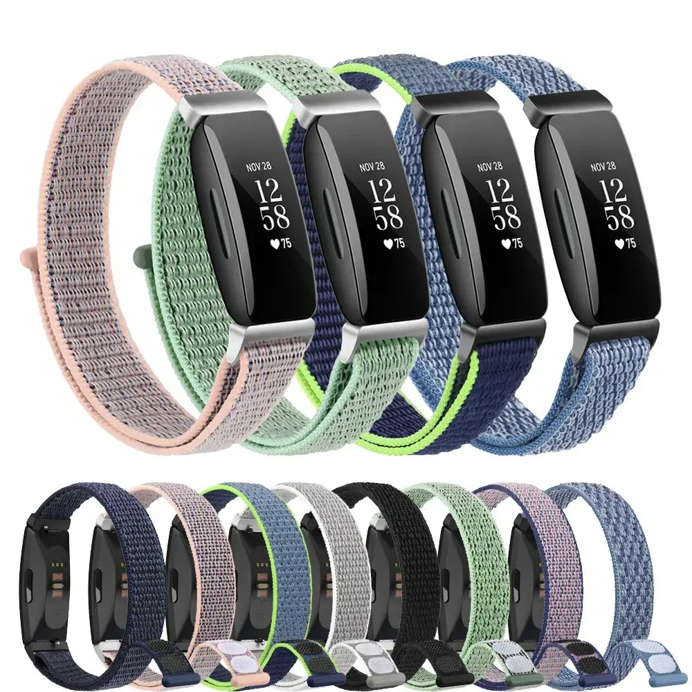 Fitbit Inspire 2, 1, HR Nylon Klettband – Vielseitiges Armband