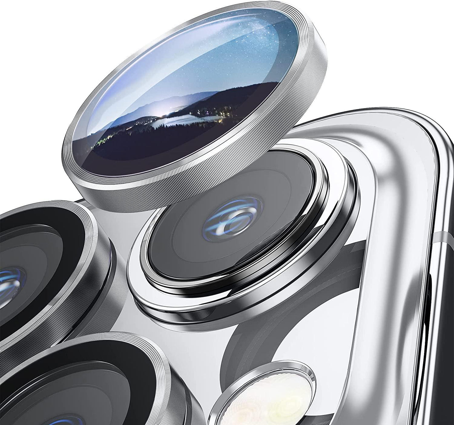 Camera Lens Protector for iPhone 14 Pro Max Plus 13 12 Mini 14Pro iPhone14 13Pro 14Plus 12Pro Glass Protection Protective Film  Metallic Camera Ring Lens Protector with Glass Cover
